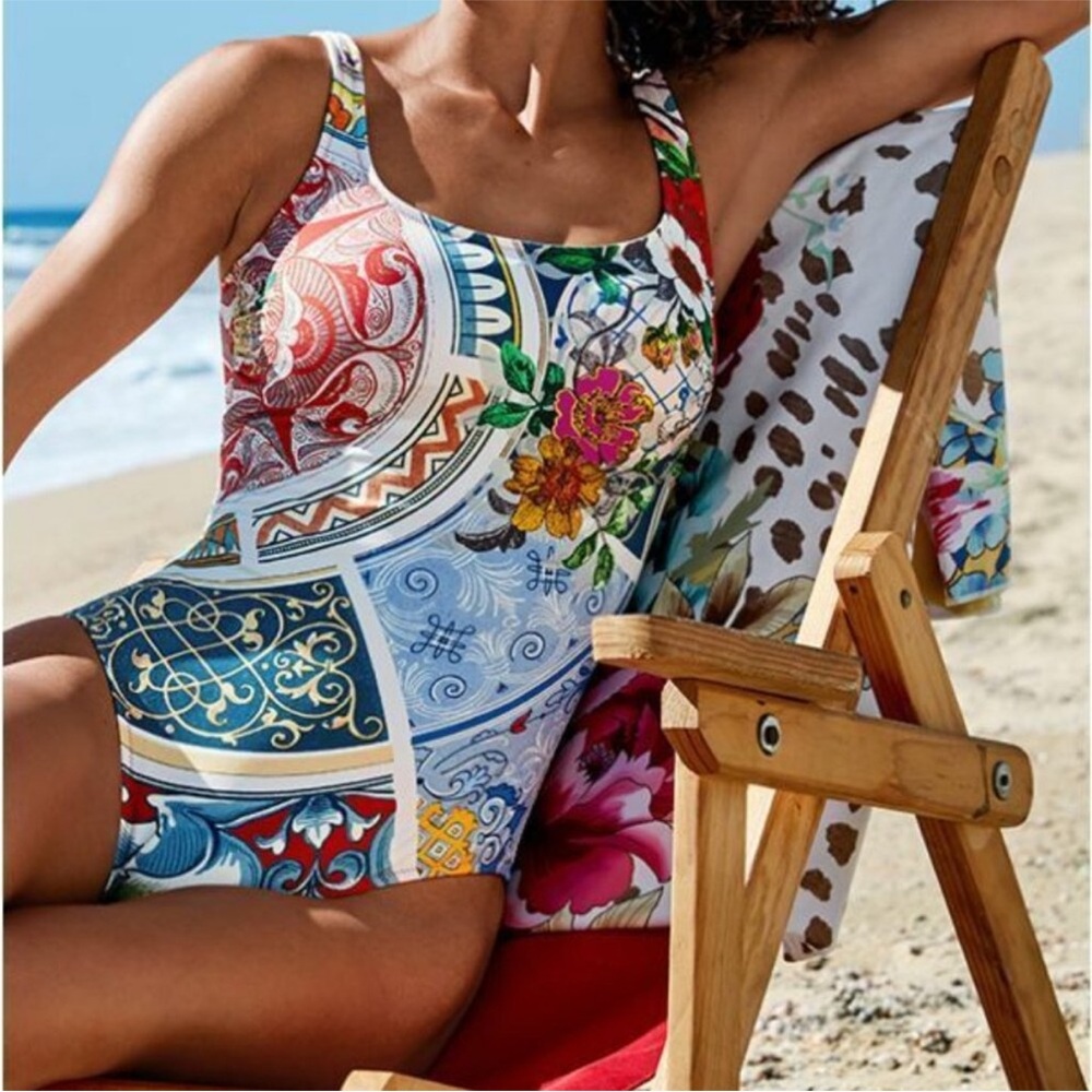 Johnny Was Swim Boho Printed One Piece